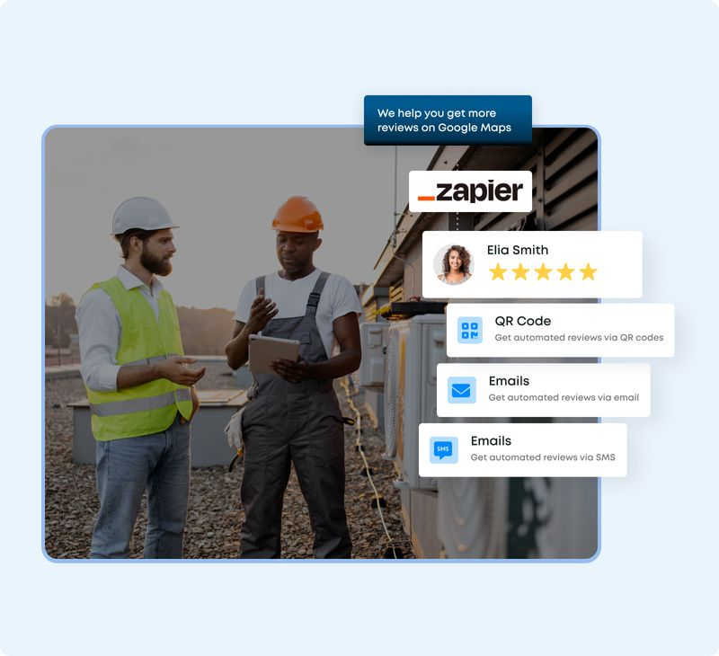 Home-service contractors with Google review request options