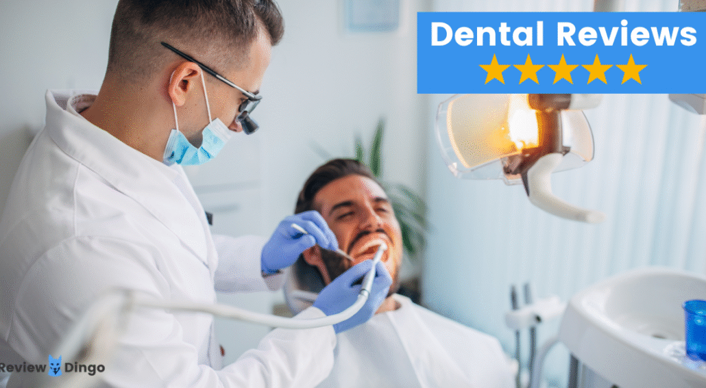 dentist working to manage reviews for a dental practice