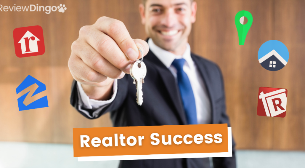 successful realtor smiling and holding keys because of online reputation management for realtors