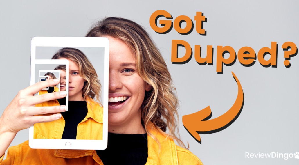 woman with duplicate images showing how to merge duplicate Google Business Profiles