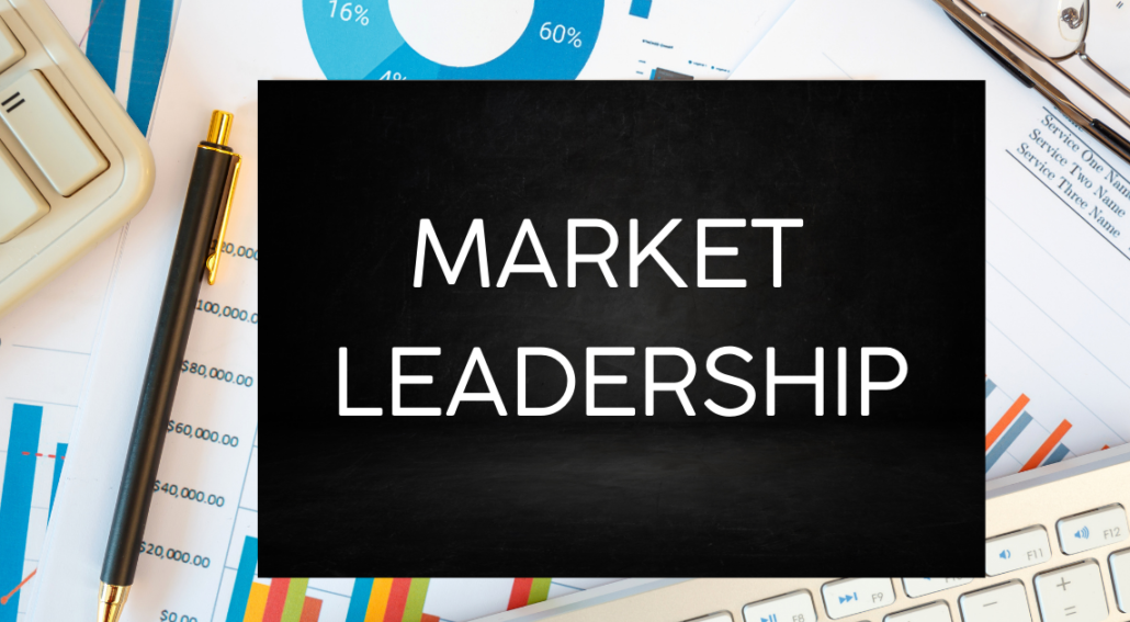 Sign with market leadership font