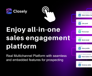 closely sidebar banner ad saying all-in-one sales engagement platform 